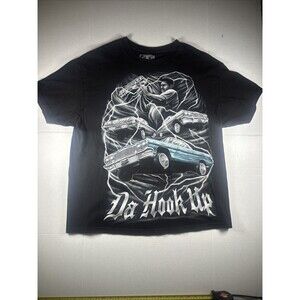 DGA David Gonzales Da Hook Up Lowrider Chicano Art T Shirt Black Sz XL Lighting